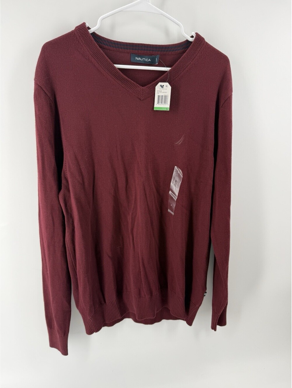 Nautica Men's L Crew Neck Long Sleeve Burgundy  NWT